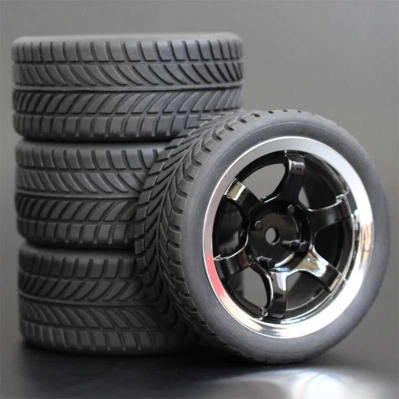 1/10 RC Racing Car Tires with Rims (4pcs, 65mm) – Fits HSP & HPI Models
