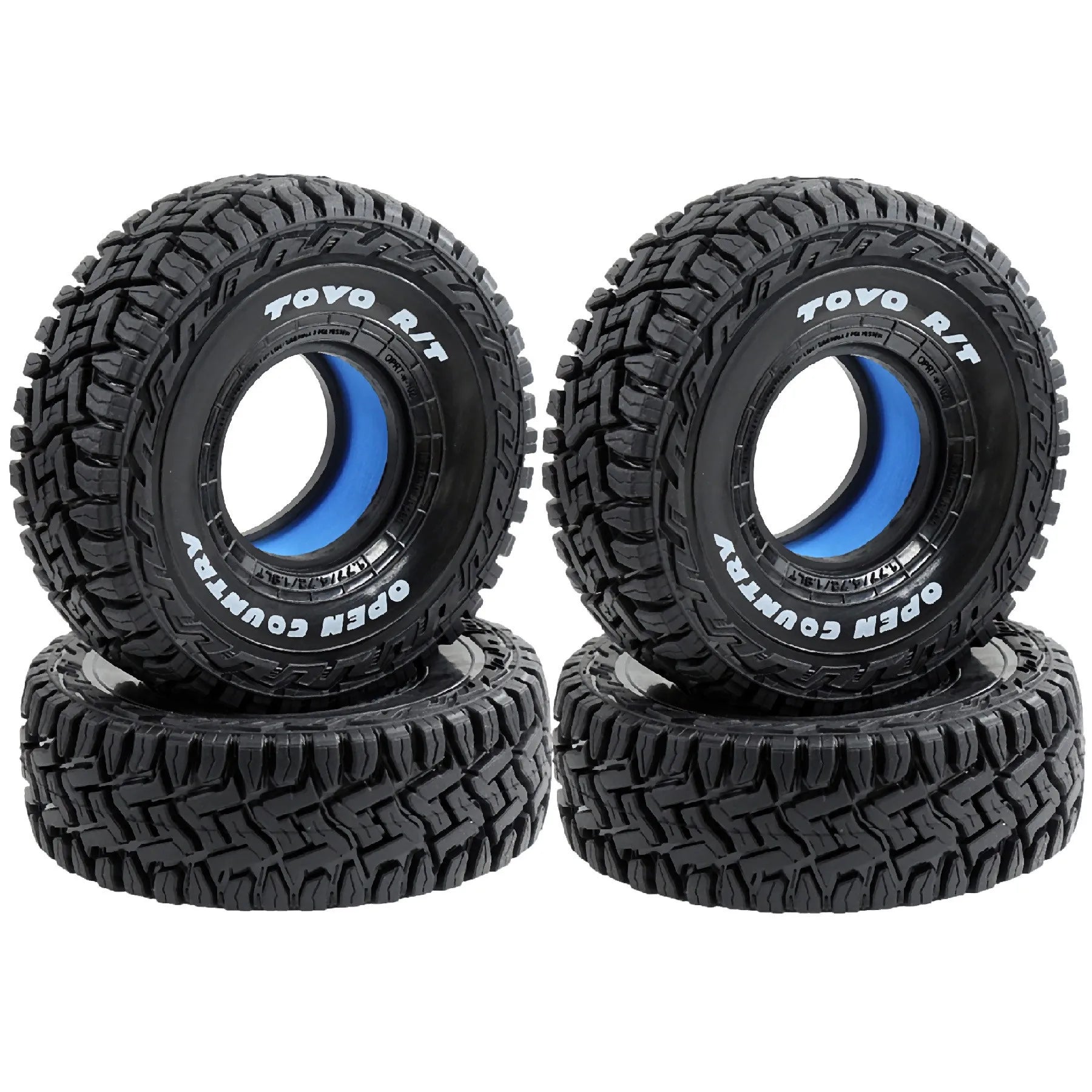 1.9 Rubber Mud Tires with Soft & Hard Foam Inserts – For 1/10 RC Crawler (Axial SCX10, TRX4, RBX10, RC4WD, D90, Redcat Gen8)