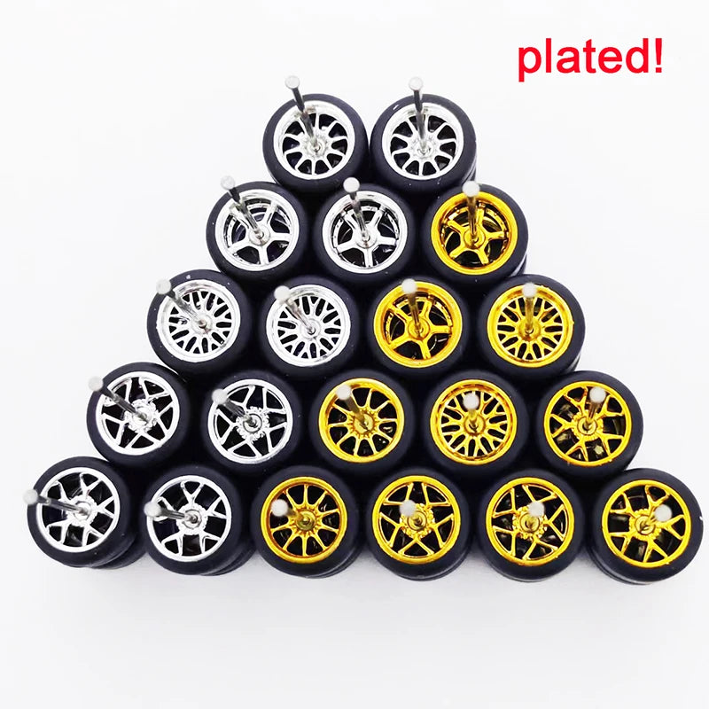 20pcs (10 Sets) 1/64 Alloy Wheels with Off-Road Tires – Modified for Matchbox, Domeka, Tomy Car Models