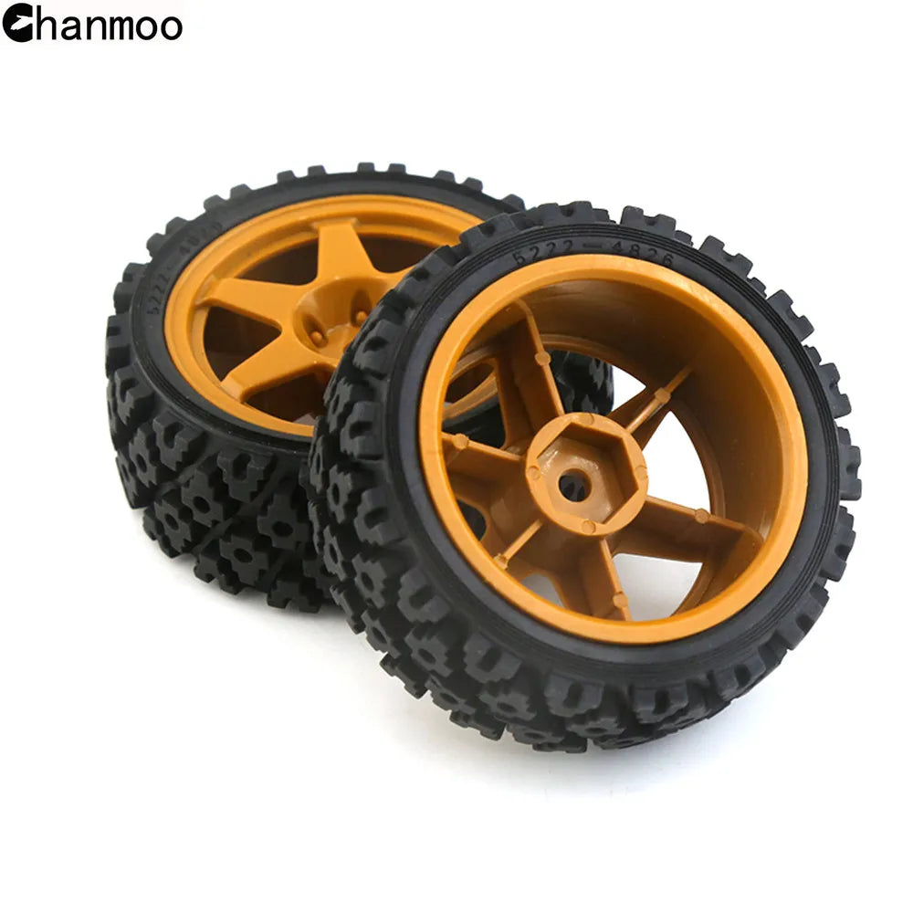 1/10 RC Rally On-Road Tires with 12mm Hex – Fits Tamiya XV01/XV02/TA06/TT01/TT02, PTG2, 144001, A959, HPI