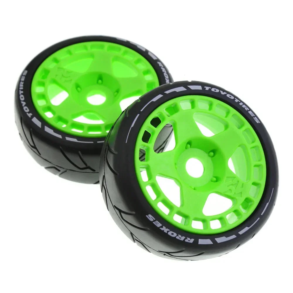 1 Set 105mm Rubber Tire with Plastic Wheel & 17mm Adapter – For 1/8 On-Road Rally RC Cars (HSP, ZD Racing, HPI, WLtoys, ARRMA)