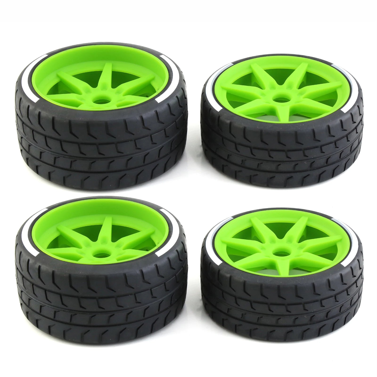 4Pcs 17mm Hex Tires for ARRMA 1/7 Firebird, FELONY, Mustang GT – Flat Racing & Highway Use