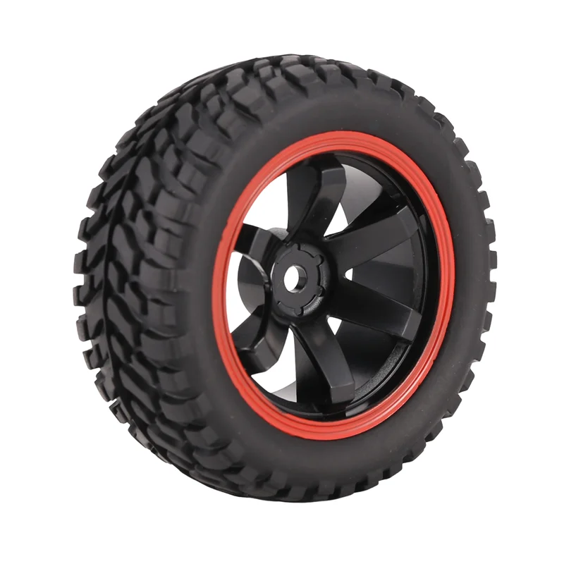 75mm Rubber Tires with Wheel Rims for 1/10 RC Rally Cars – Fits HSP 94123, HPI, Kyosho, Tamiya