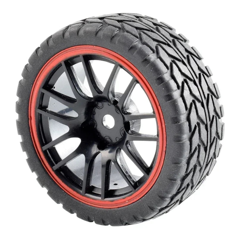 1/10 RC On-Road Tires & Rims Set (4pcs, 26x64mm) – Compatible with HSP, Tamiya, HPI, Kyosho