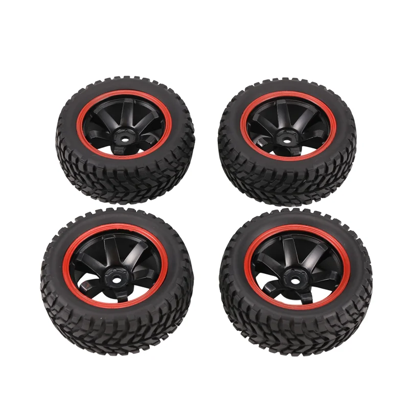 75mm Rubber Tires with Wheel Rims for 1/10 RC Rally Cars – Fits HSP 94123, HPI, Kyosho, Tamiya