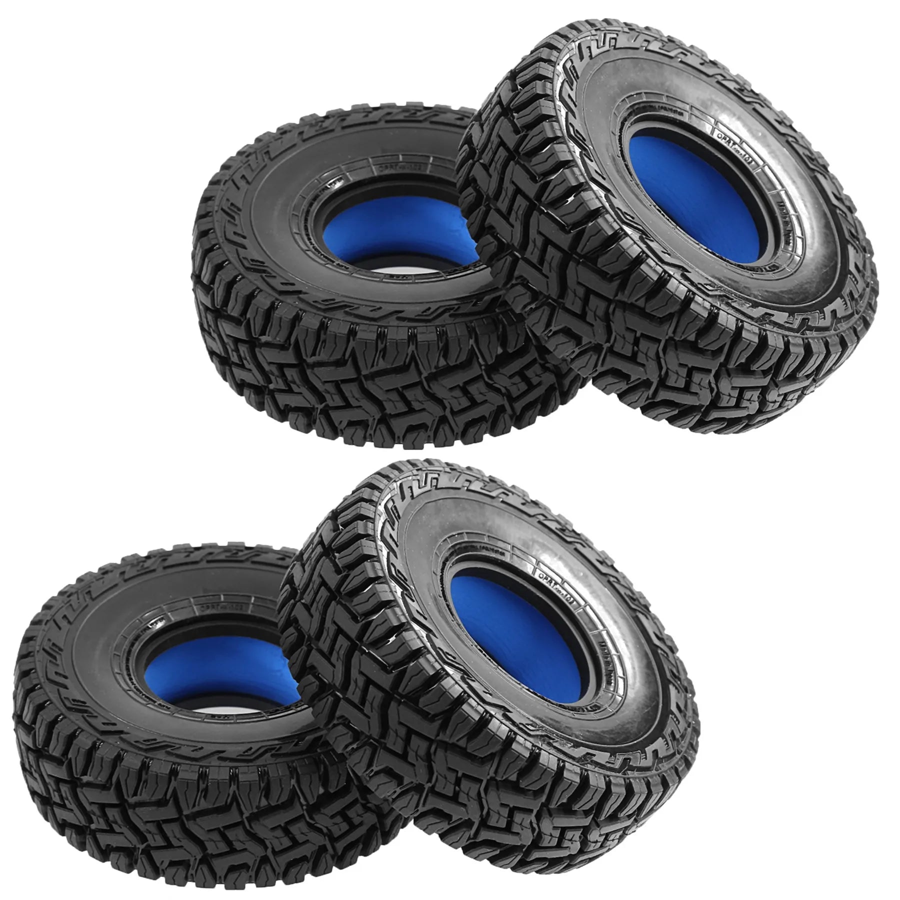 1.9 Rubber Mud Tires with Soft & Hard Foam Inserts – For 1/10 RC Crawler (Axial SCX10, TRX4, RBX10, RC4WD, D90, Redcat Gen8)
