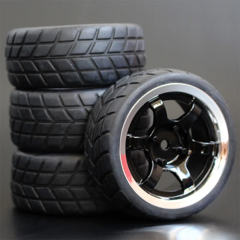 1/10 RC Racing Car Tires with Rims (4pcs, 65mm) – Fits HSP & HPI Models