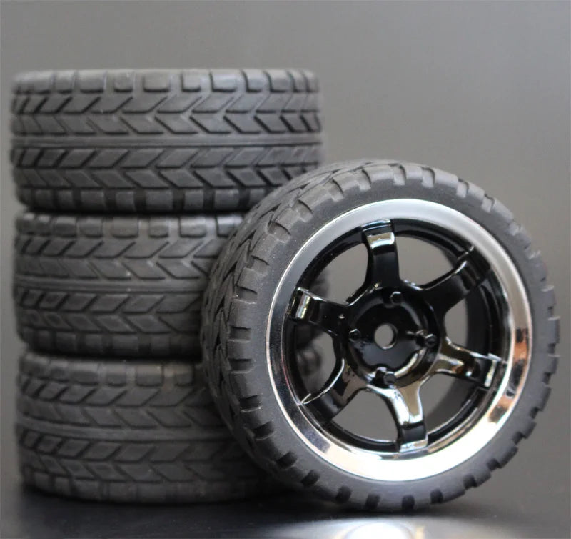 1/10 RC Racing Car Tires with Rims (4pcs, 65mm) – Fits HSP & HPI Models