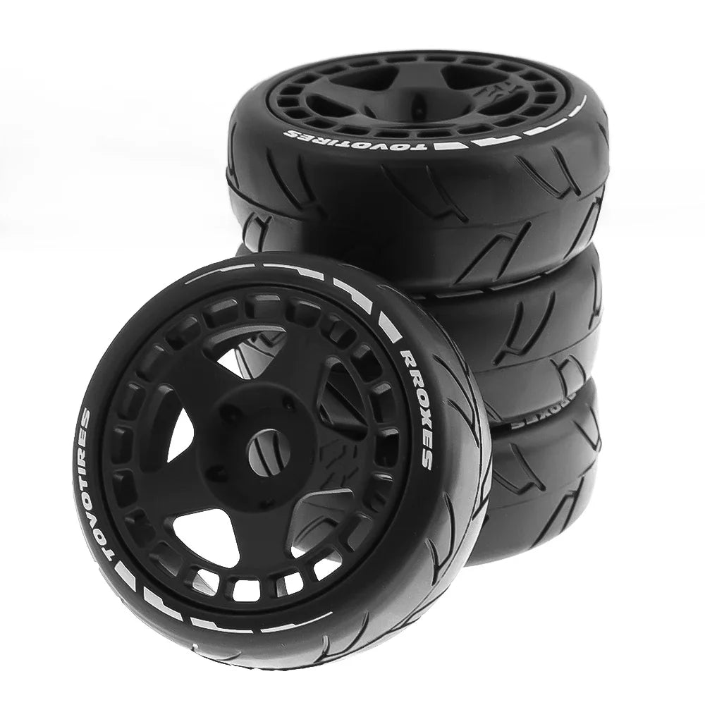 1 Set 105mm Rubber Tire with Plastic Wheel & 17mm Adapter – For 1/8 On-Road Rally RC Cars (HSP, ZD Racing, HPI, WLtoys, ARRMA)