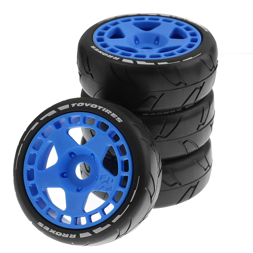 1 Set 105mm Rubber Tire with Plastic Wheel & 17mm Adapter – For 1/8 On-Road Rally RC Cars (HSP, ZD Racing, HPI, WLtoys, ARRMA)