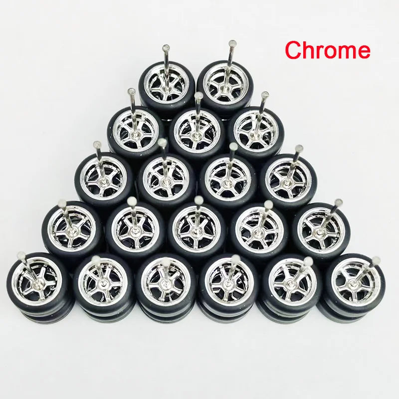 20pcs (10 Sets) 1/64 Alloy Wheels with Off-Road Tires – Modified for Matchbox, Domeka, Tomy Car Models