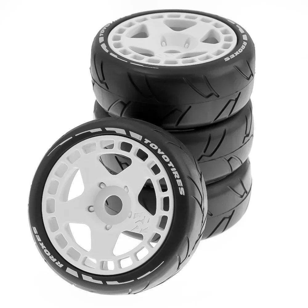 1 Set 105mm Rubber Tire with Plastic Wheel & 17mm Adapter – For 1/8 On-Road Rally RC Cars (HSP, ZD Racing, HPI, WLtoys, ARRMA)