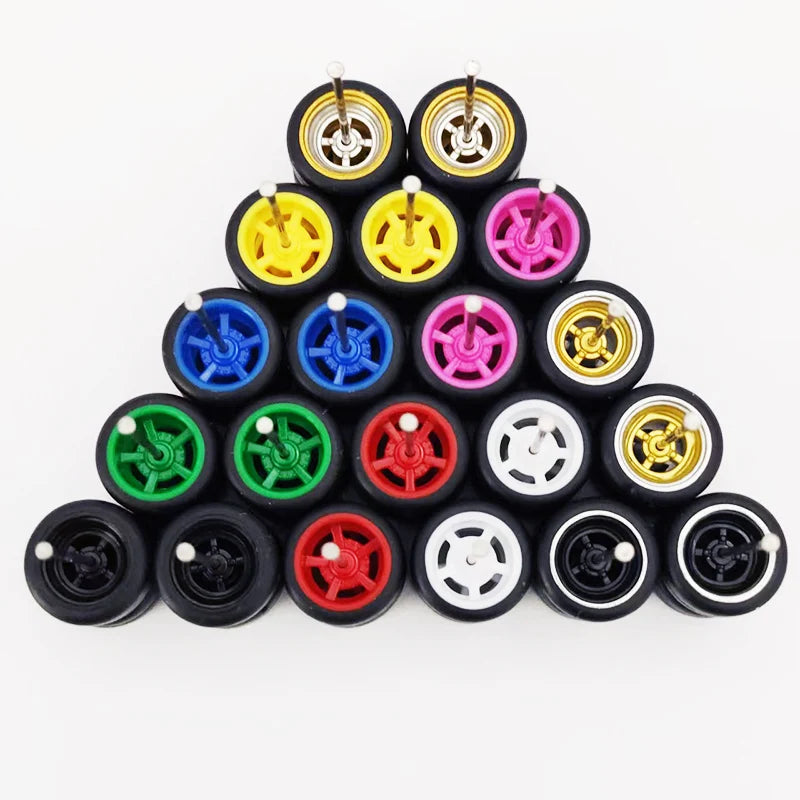 20pcs (10 Sets) 1/64 Alloy Wheels with Off-Road Tires – Modified for Matchbox, Domeka, Tomy Car Models