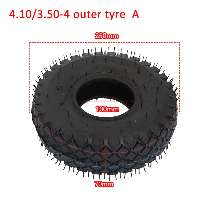 4.10/3.50-4 Tire & Inner Tube Set for Electric Tricycle, Scooter, Trolley, Warehouse Cart