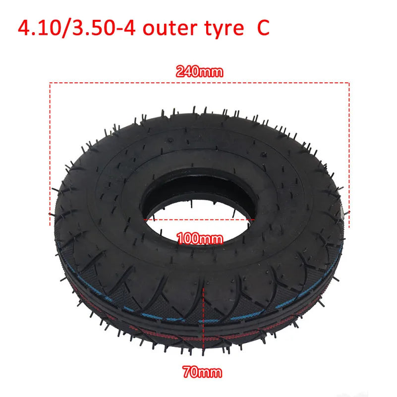 4.10/3.50-4 Tire & Inner Tube Set for Electric Tricycle, Scooter, Trolley, Warehouse Cart