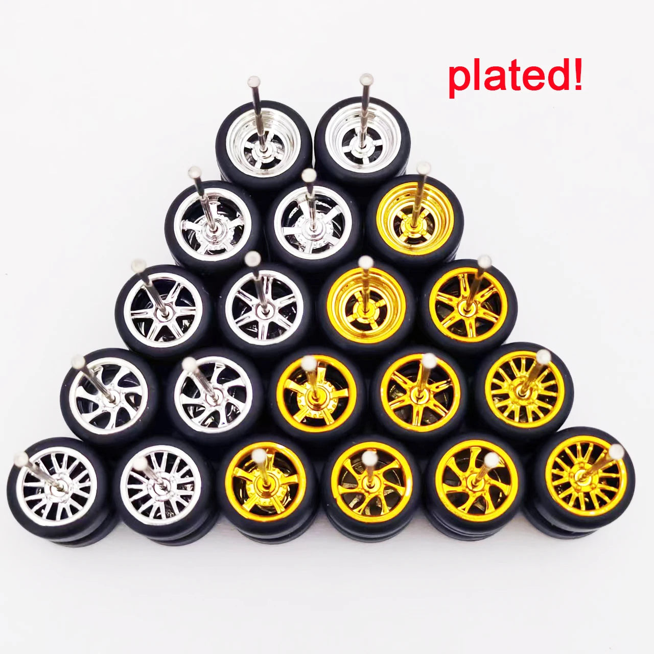 20pcs (10 Sets) 1/64 Alloy Wheels with Off-Road Tires – Modified for Matchbox, Domeka, Tomy Car Models