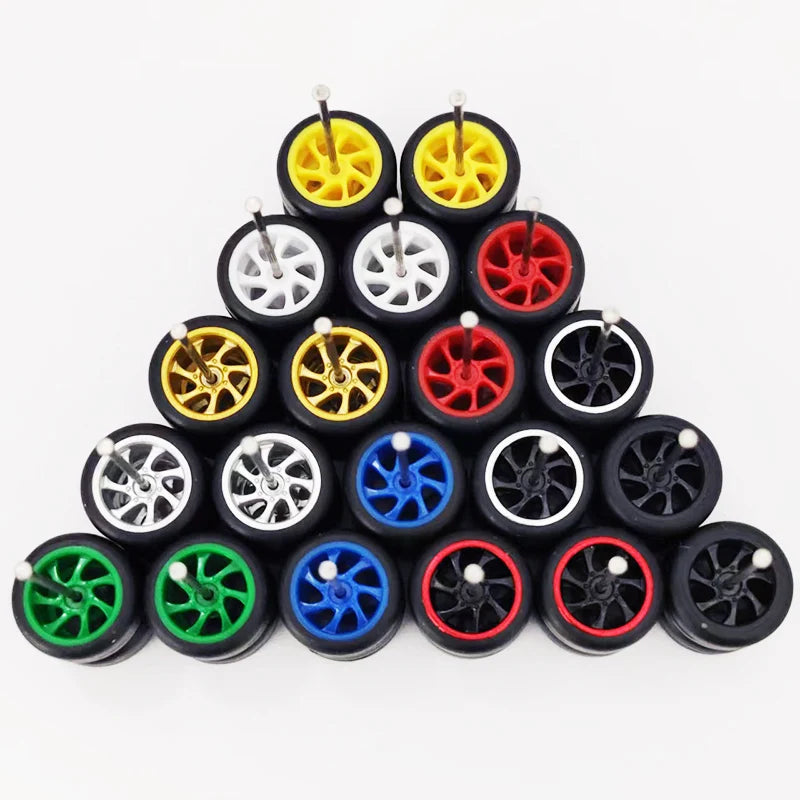 20pcs (10 Sets) 1/64 Alloy Wheels with Off-Road Tires – Modified for Matchbox, Domeka, Tomy Car Models