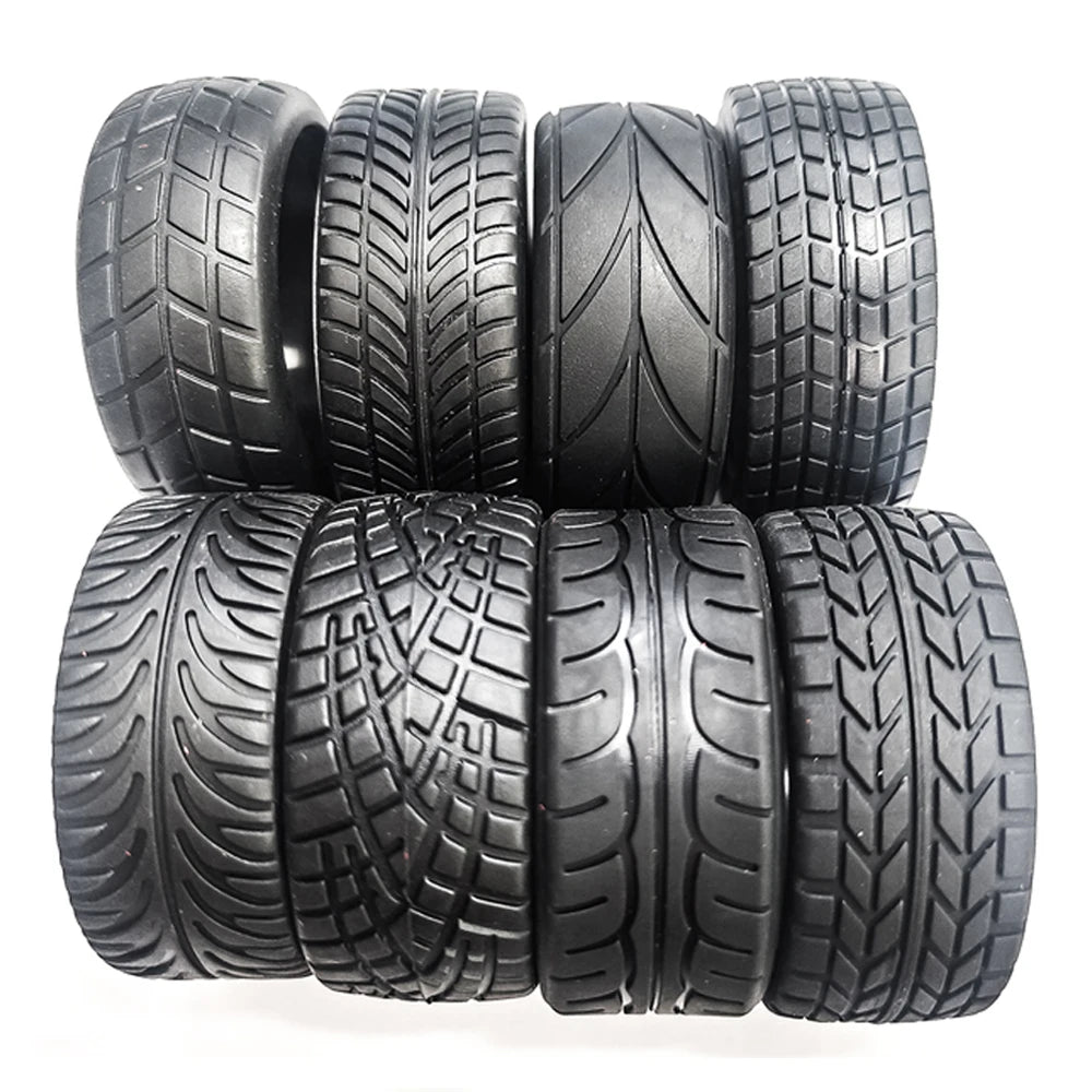 1/10 RC Drift Car 65mm Tires – Hard, Abrasion-Resistant with 0° & 3° Camber – Fits HSP, HPI, Tamiya, Redcat, Yokomo D4/D5/XIS