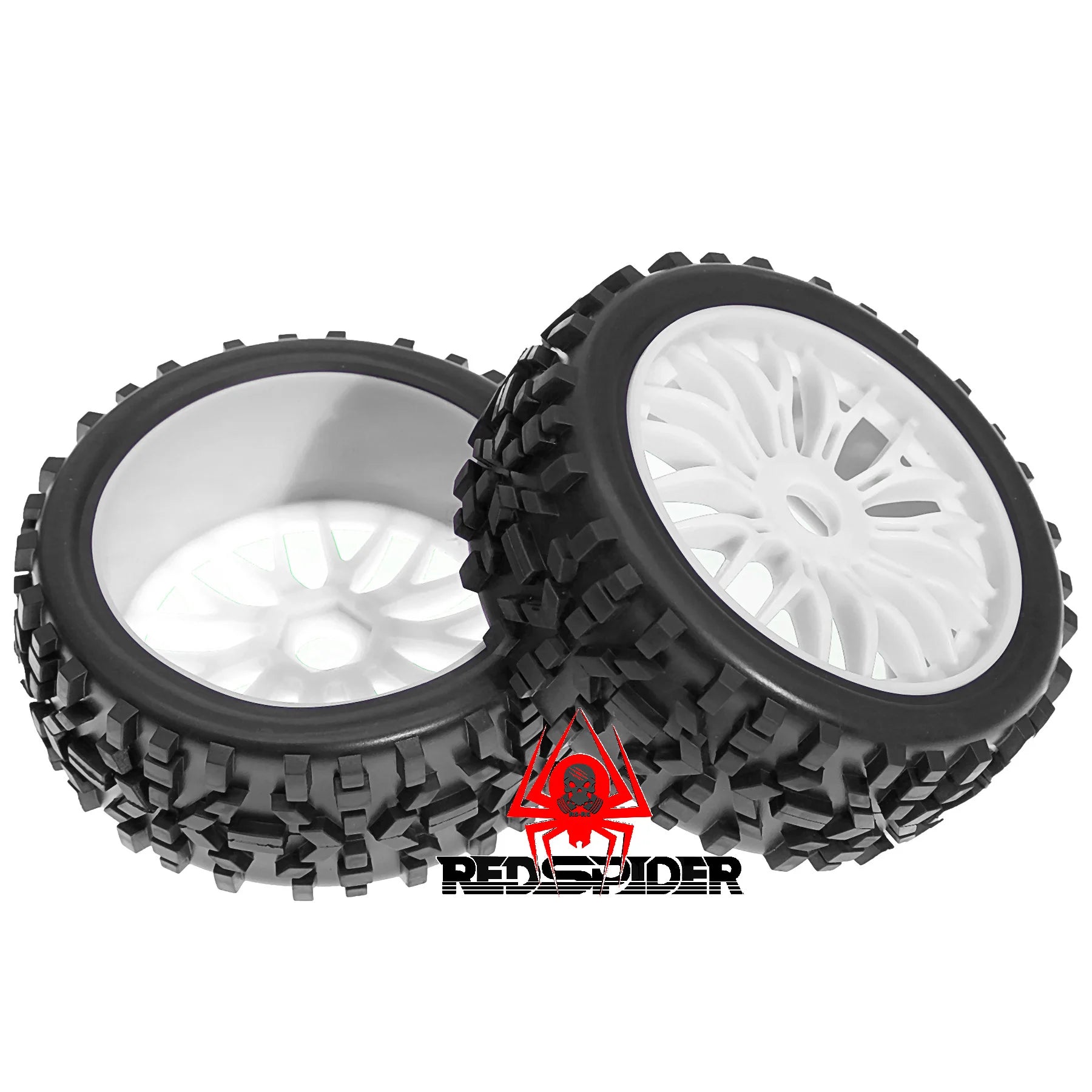 4.52'' OD Rubber Tires with 17mm Hub & Plastic Rims for 1/8 RC Cars – Fits Arrma Python, HSP, Redcat, Kyosho, Traxxas, Losi, HPI, XTR