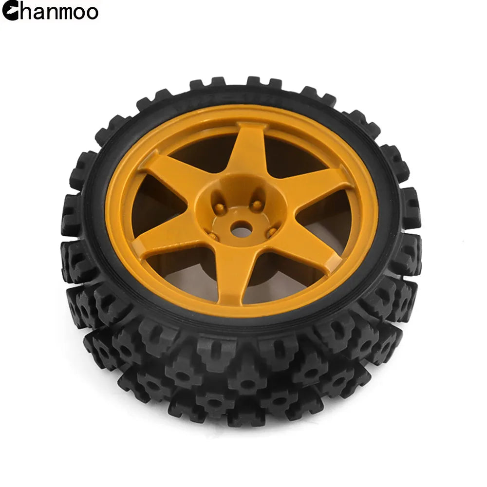 1/10 RC Rally On-Road Tires with 12mm Hex – Fits Tamiya XV01/XV02/TA06/TT01/TT02, PTG2, 144001, A959, HPI