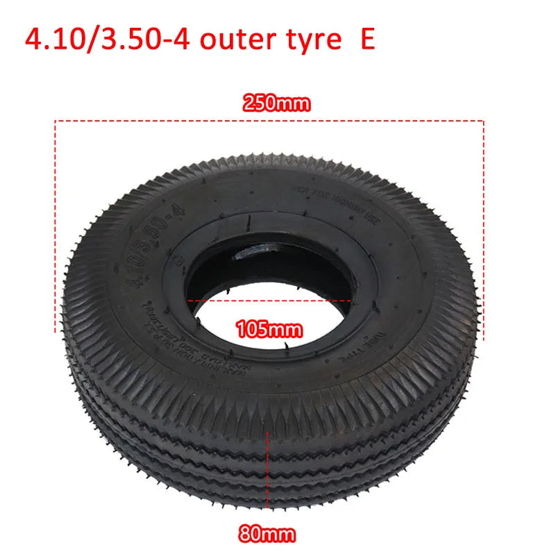 4.10/3.50-4 Tire & Inner Tube Set for Electric Tricycle, Scooter, Trolley, Warehouse Cart