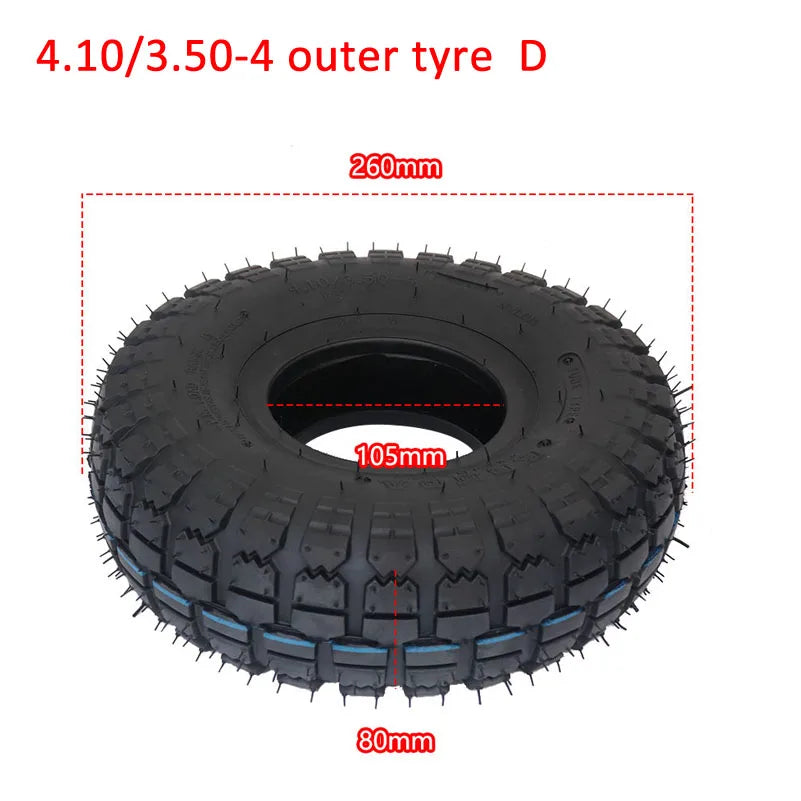 4.10/3.50-4 Tire & Inner Tube Set for Electric Tricycle, Scooter, Trolley, Warehouse Cart