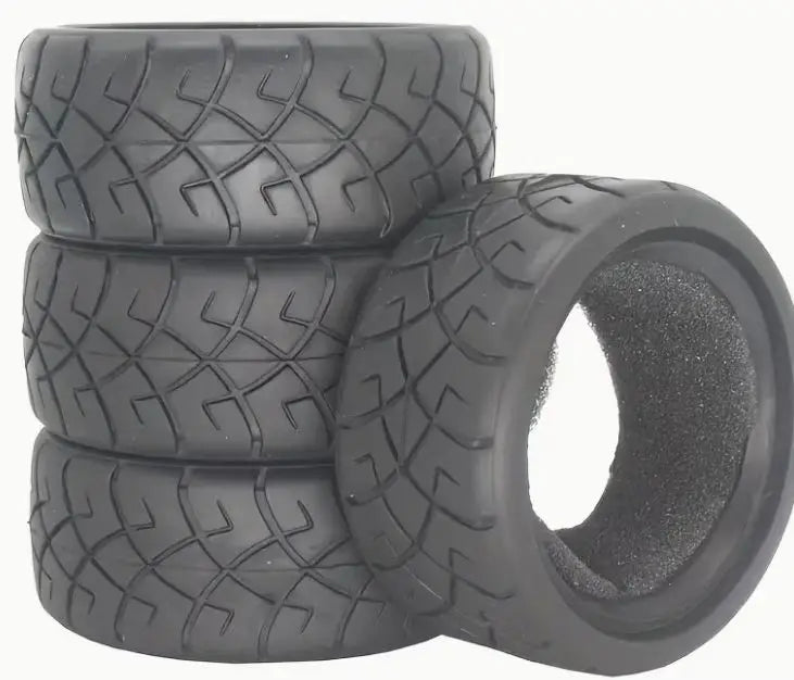 1/10 RC Drift Car 65mm Tires – Hard, Abrasion-Resistant with 0° & 3° Camber – Fits HSP, HPI, Tamiya, Redcat, Yokomo D4/D5/XIS