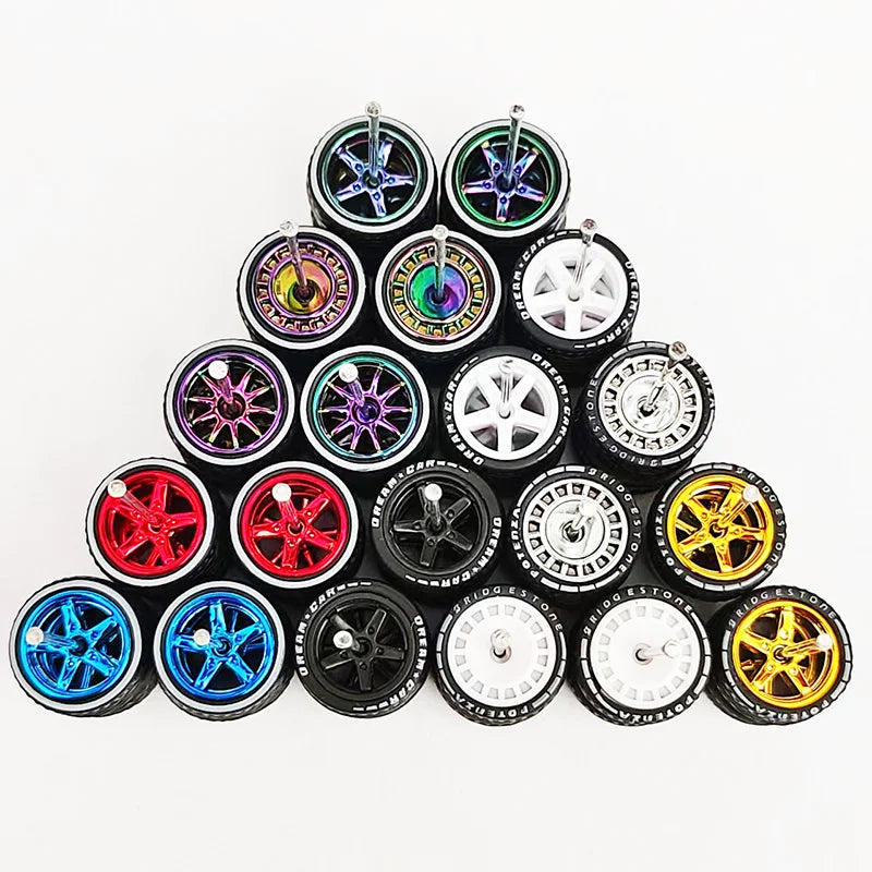20pcs (10 Sets) 1/64 Alloy Wheels with Off-Road Tires – Modified for Matchbox, Domeka, Tomy Car Models