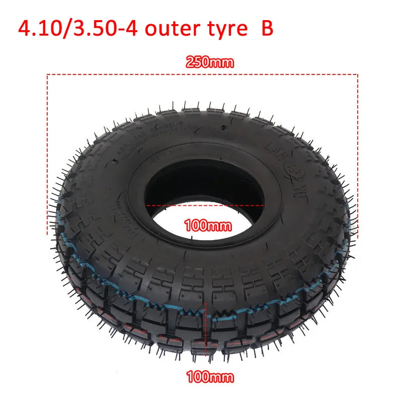 4.10/3.50-4 Tire & Inner Tube Set for Electric Tricycle, Scooter, Trolley, Warehouse Cart